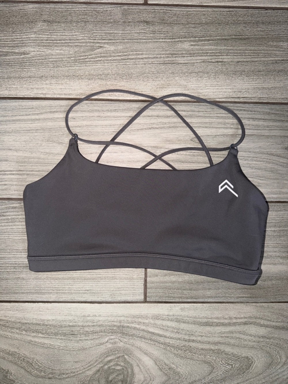 Oner Active Gray Crisscross Strappy Sports Bralette